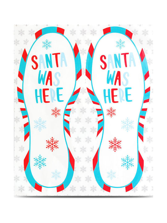 Festive Decoration – Sticker "santa Was Here" – 25 X 10 Cm – Set 2 Pieces