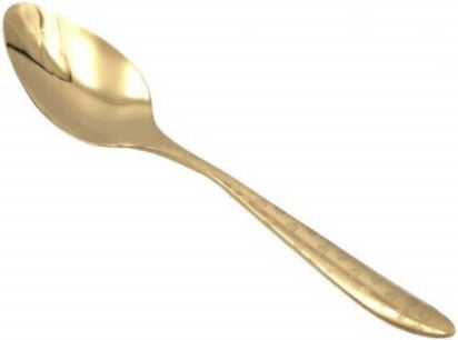 Set of 6 Puffy Diamond Spoons Coffee Tea Dessert Stainless Steel Gold 14 cm