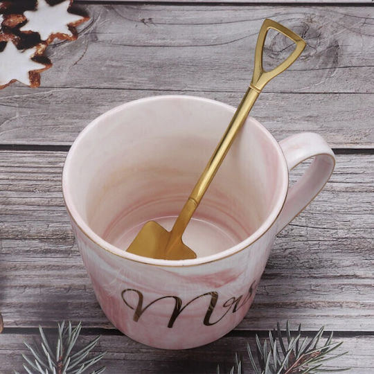 Set Linguri Cafea Ceai Oțel Inoxidabil Auriu 15cm 6 Bucăți