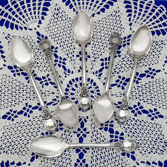Savvas Design Σετ Κουτάλια Φαγητού Ανοξείδωτα Ασημί 15cm 6τμχ