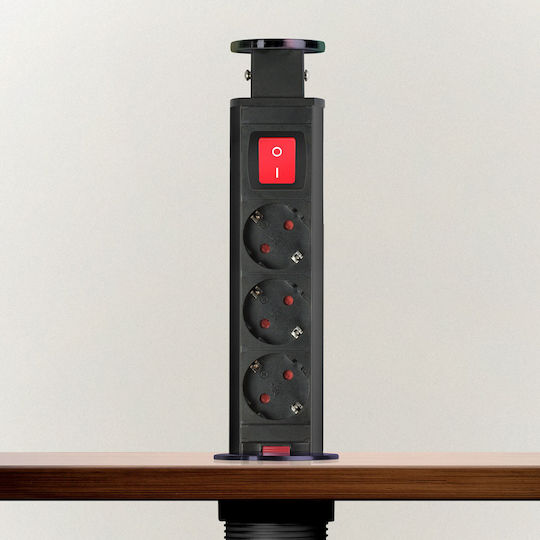 Delight Steckdosenleiste 3 Positionen mit Schalter und Kabel 1.5m