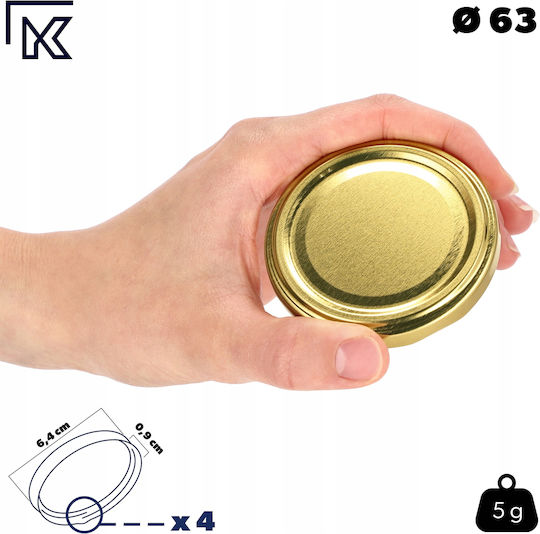 Kadax Kadax Lebensmittelabdeckungen für Lebensmittelbehälter aus Metallischer Material Durchmesser 6,3cm in Gold Farbe 26962 100 Stück