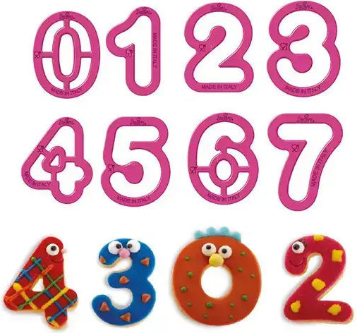 Set 9 Plastic Numeric Cutters 5.2 Cm