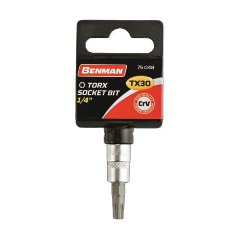 Benman Socket 1/4'' For Torx Screws Walnut with Torx Head and Socket 1/4'' T27x37mm