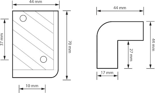 Set 2 Protective Corner Guards Acoustic Enclosures 70 X 44 X 44 Mm