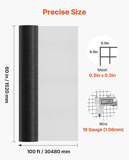 Vevor Wire Fencing Galvanized 1.52m