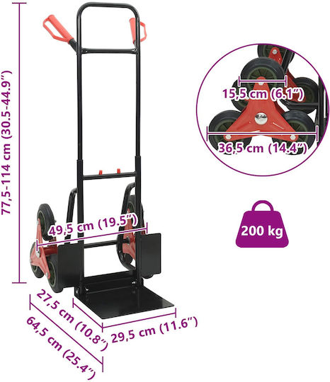 vidaXL Cărucior de transport Pliabil în Culorea Negru