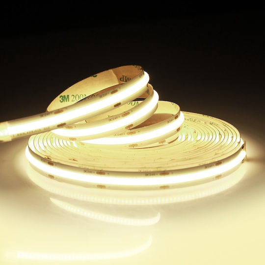 Eko Light Ταινία LED 24V Φυσικό Λευκό Φως 5m Τύπου COB με Τροφοδοτικό