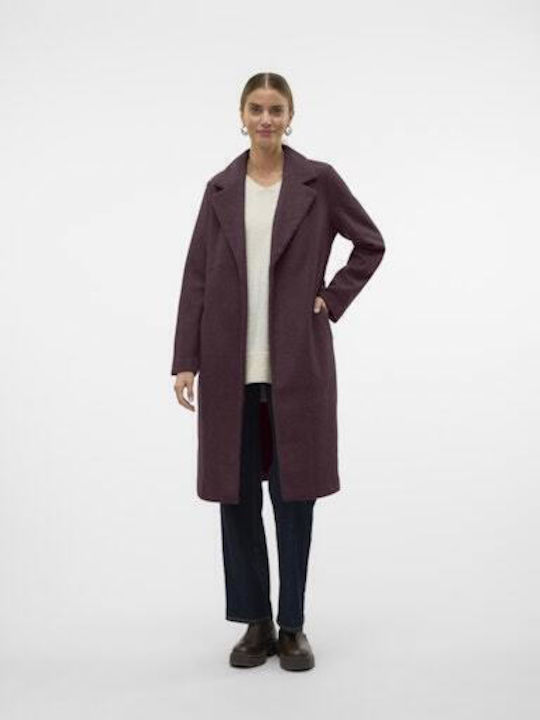 Damen Burgundisch Mantel mit Gürtel