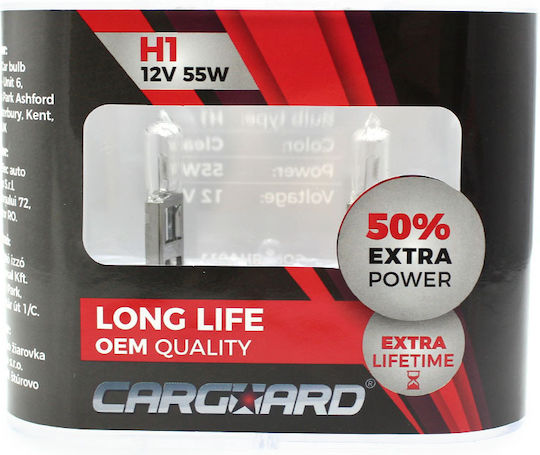 Set 1 Set 2 Halogen H1 Bulbs 55w +50% Intensity Long Life Carguard