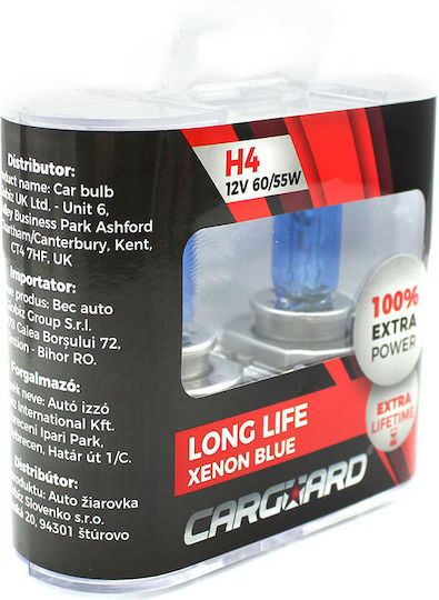 Set 1 Set 2 Halogen H4 Bulbs + 100% Intensity Long Life Carguard