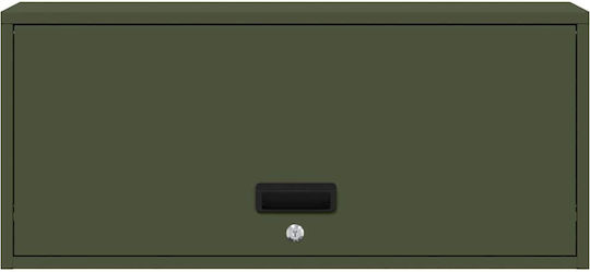 Wall Mounted Living Room Cabinet Made of Metal Olive Green 80x33x35cm