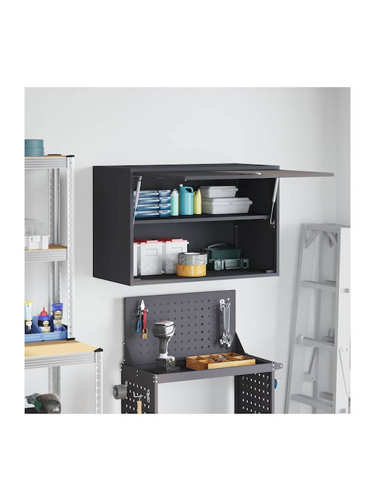Wand Wohnzimmer Vitrine aus Metallisch Anthrazit 80x40x53cm