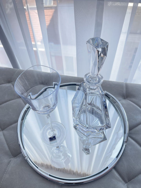 Crystal Set 3 Pieces Inox Mirror Tray