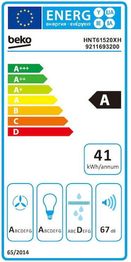 Beko Συρόμενος Απορροφητήρας 60cm Γκρι