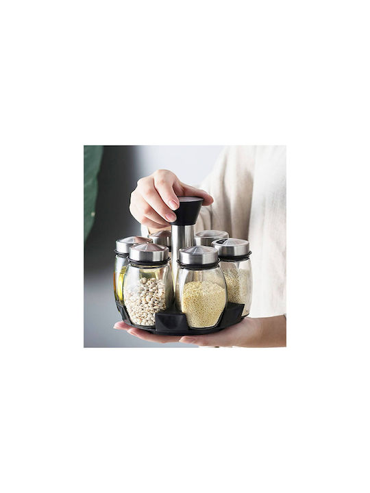 Inox Tabletop Rotating Spice Rack Ot-107 7pcs