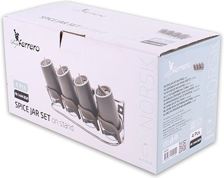 Luigi Ferrero Metallic Tabletop Spice Rack with Stand Bgm 4pcs