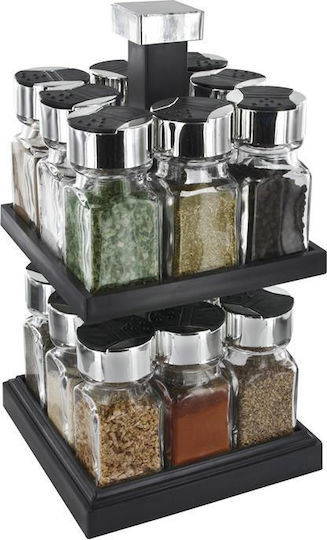 Cook Concept Θήκες Μπαχαρικών Γυάλινες σε Περιστρεφόμενη Βάση Μαύρη 17τμχ Cook Concept Θήκες Μπαχαρικών Γυάλινες σε Περιστρεφόμενη Βάση Μαύρη 17τμχ