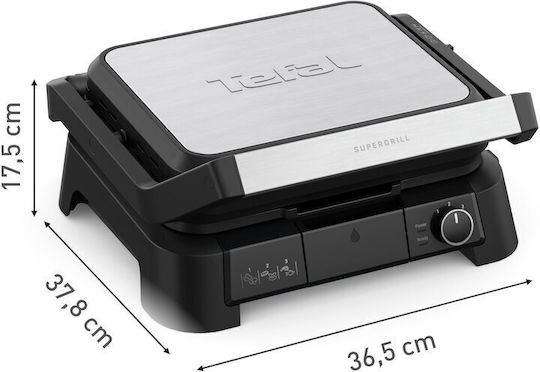 Tefal Supergrill Sandwich Maker Grill cu Plăci Detasabile 2000W Neagră