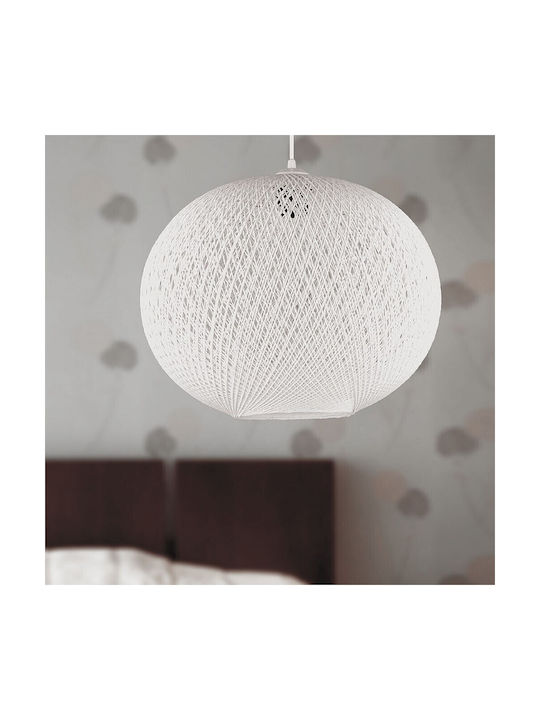 Megapap Visca Pendant Light White Ball with Socket E27 35x35x75cm