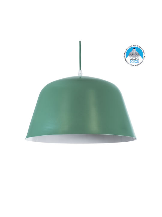 GloboStar Upvale Pendant Light Green Bell with Socket E27 40x24cm