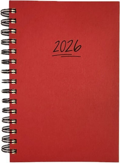 Planogramma Spiral Daily Diary 17x24 2026 Blue Red