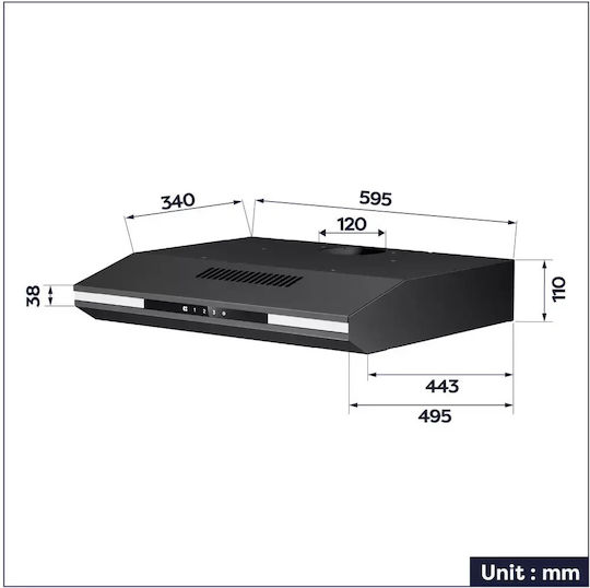 Ciarra Independentă Hotă Recirculare 60cm Negru