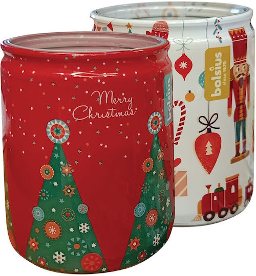 Bolsius Christmas Glass Red Candle 8.2cm