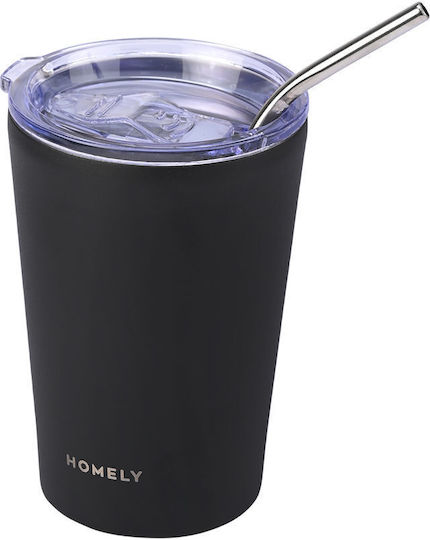 Homely Thermosflasche Tasse 400ml Mitternachts-Schwarz
