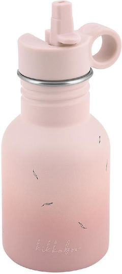 Kikka Boo Kids Water Bottle Stainless Steel with Straw Pink 350ml
