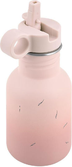 Kikka Boo Kids Water Bottle Stainless Steel with Straw Pink 350ml