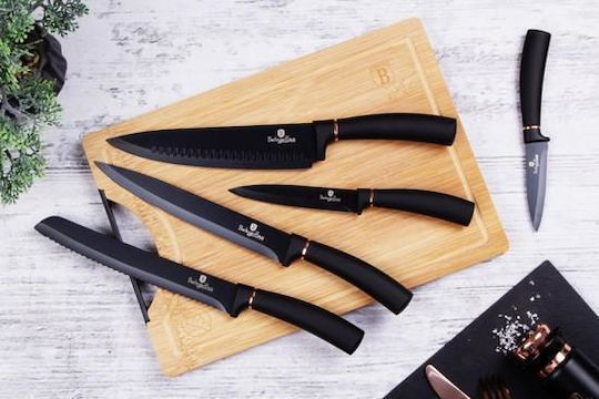 Berlinger Haus Rectangular Wooden Chopping Board Set for Bread Black 5pcs