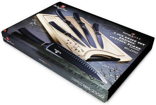 Berlinger Haus Rectangular Wooden Chopping Board Set for Bread Black 5pcs