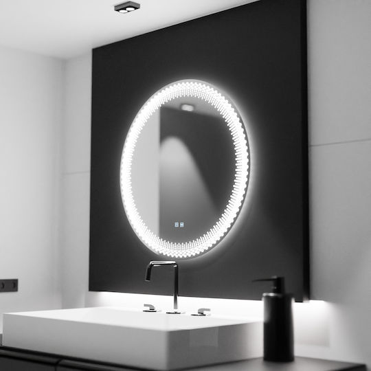 Alista Home Кръгло Банско Огледало LED Touch 60x60см Прозрачен