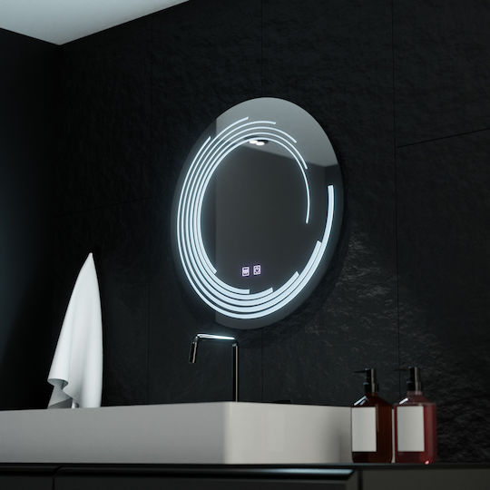 Alista Home Στρογγυλός Led Αφής 60x60cm Διάφανος