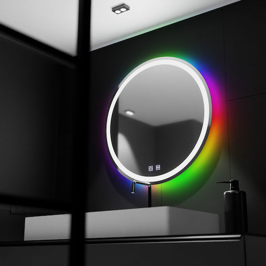 Alista Home Στρογγυλός Καθρέπτης Μπάνιου Led Αφής 60x60cm