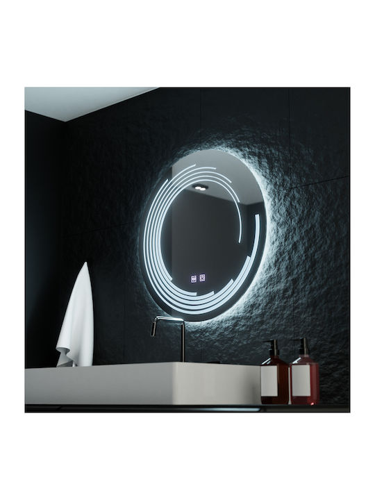 Alista Home Στρογγυλός Καθρέπτης Μπάνιου Led Αφής 60x60cm Διάφανος