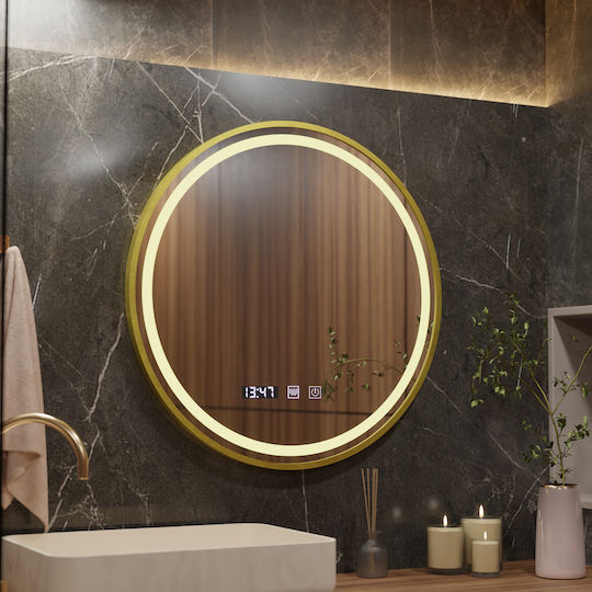 Alista Home Банско Огледало LED Touch 60x60см Златист