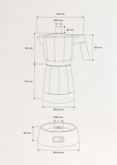 Create Thera Електрическа Мокро кафе 6 Cups 480W Сребрист