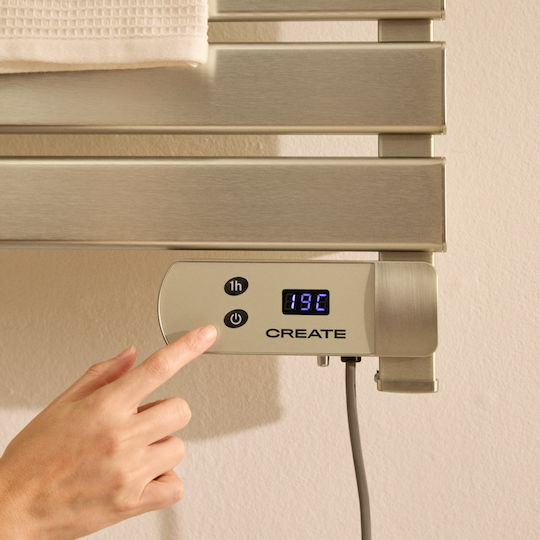 Create Ηλεκτρική Πετσετοκρεμάστρα 500W 96.9x55cm Ασημί