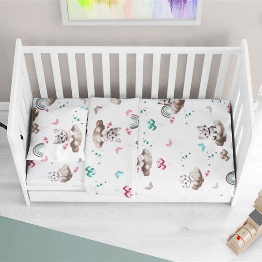 Dimcol Set Lenjerie De Patut Bebe Kitten Pe Benzină 120x160cm