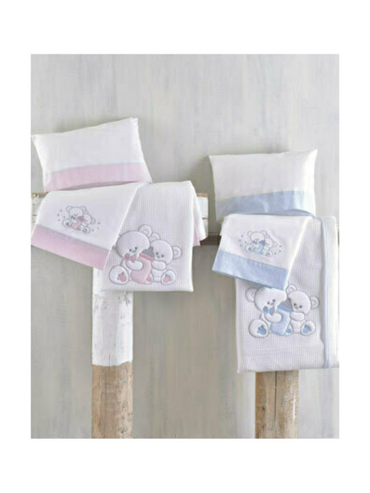 Rythmos Cuddles Baby Sheets Set Crib Cotton Pink 100x160cm 2pcs