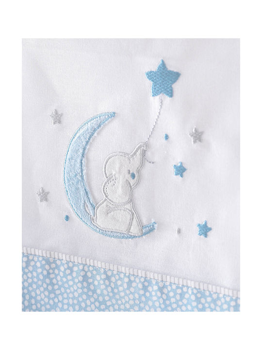 Rythmos Fuzzy Baby Sheets Set Crib Cotton Light Blue 100x160cm 4pcs