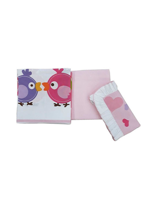 Beboulino Set Lovely Birds Pink 95x150cm