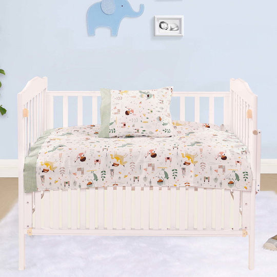 Beauty Home Art Комплект Бебешки Чаршафи За Количка Памучни с Ластик Многоцветни 70x140бр 3бр