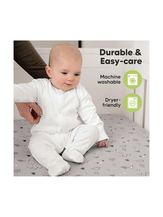 Kea Babies Комплект Бебешки Чаршафи За Количка Памучни Сив 60x120бр