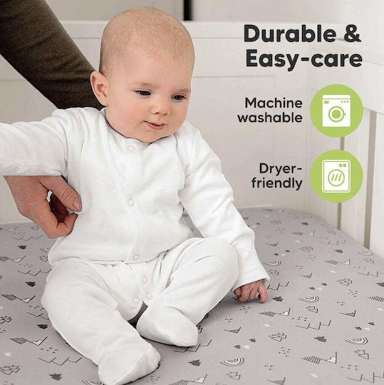 Kea Babies Комплект Бебешки Чаршафи За Количка Памучни Сив 60x120бр