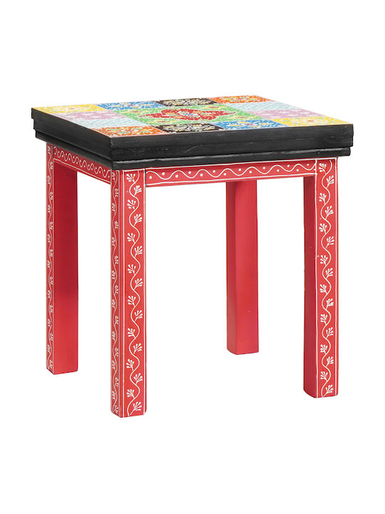 vidaXL Rectangular Solid Mango Wood Coffee Table Side Table 2 Pieces W38xD38xH41.5cm