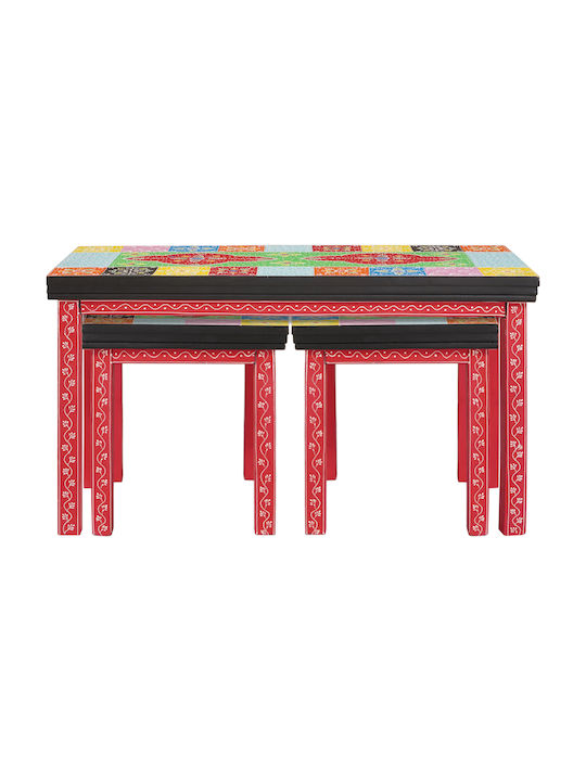 vidaXL Rectangular Solid Mango Wood Coffee Table Side Table 2 Pieces W38xD38xH41.5cm