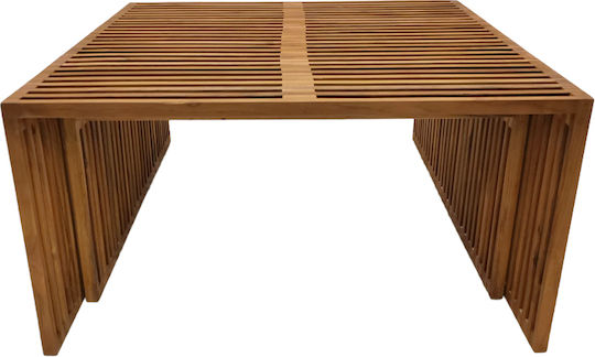 Mese De Cafea Centrală Rectangulară Tinnie Din Lemn Masiv Nuanță Naturală 2 Buc M87xL81xÎ47cm